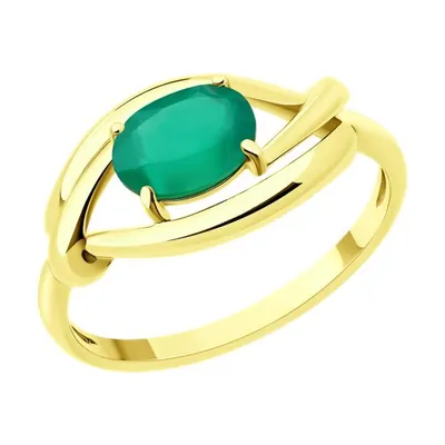 Кольцо из золочёного серебра с агатом из серебро