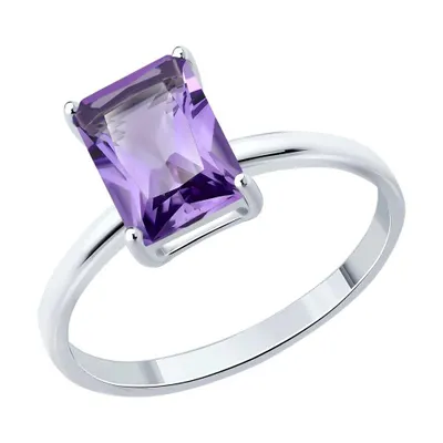 Кольцо из серебра с аметистом из серебро