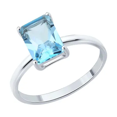 Кольцо из серебра с топазом из серебро