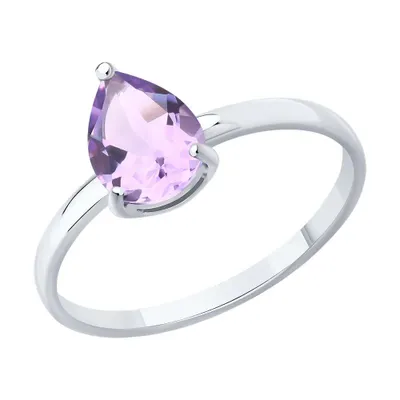Кольцо из серебра с аметистом из серебро