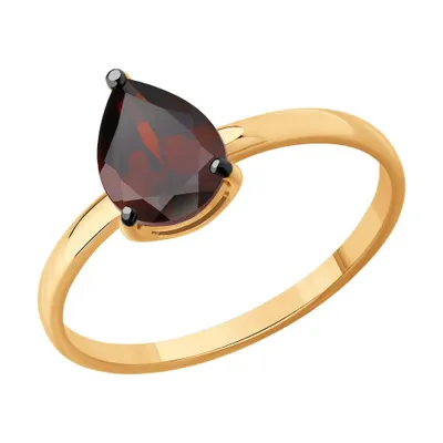 Кольцо из золочёного серебра с гранатом из серебро