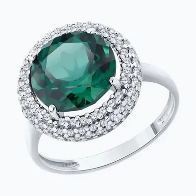 Кольцо из серебра с кварцем и фианитами из серебро