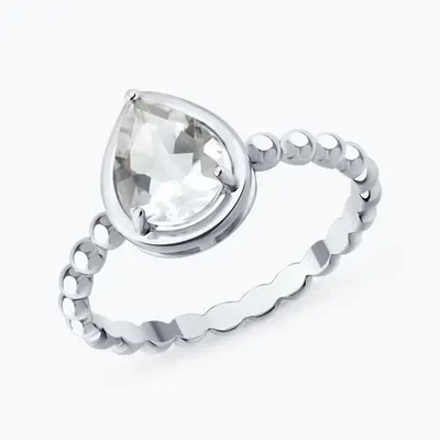 Кольцо из серебра с горным хрусталем из серебро