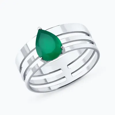 Кольцо из серебра с агатом из серебро