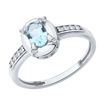 Кольцо из серебра с топазом и фианитами из серебро