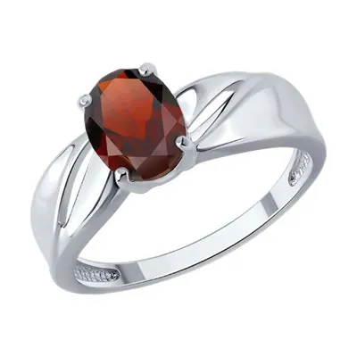 Кольцо из серебра с гранатом из серебро
