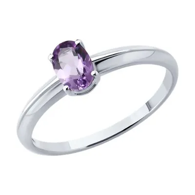 Кольцо из серебра с аметистом из серебро