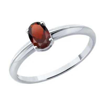 Кольцо из серебра с гранатом из серебро