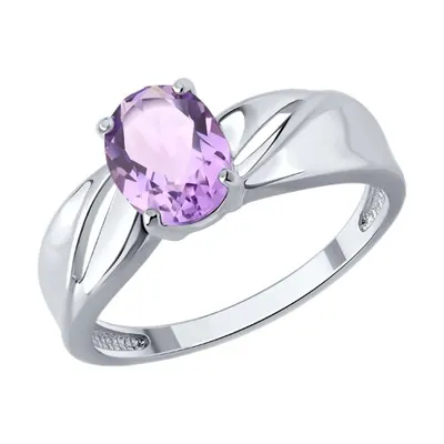 Кольцо из серебра с аметистом из серебро