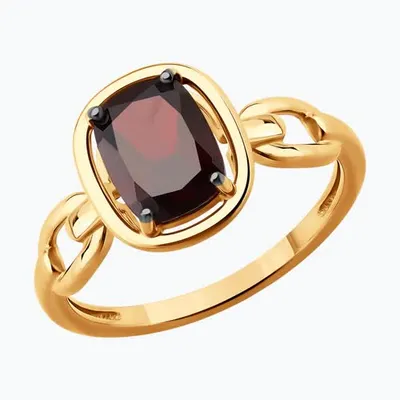 Кольцо из золочёного серебра с гранатом из серебро