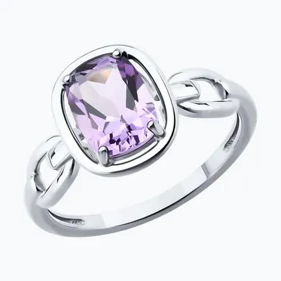 Кольцо из серебра с аметистом из серебро