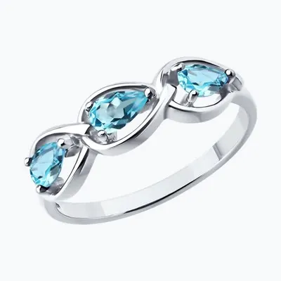 Кольцо из серебра с топазами из серебро