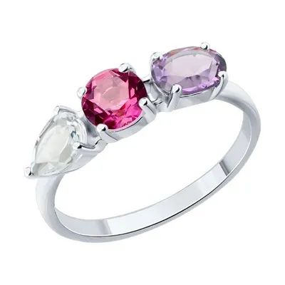 Кольцо из серебра с полудрагоценными вставками из серебро