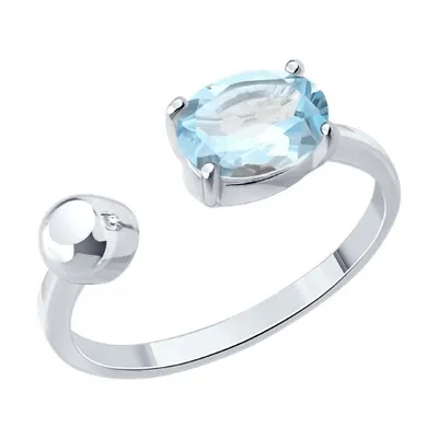 Кольцо из серебра с топазом из серебро