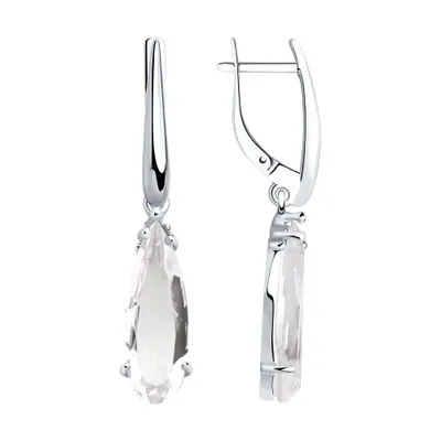 Серьги из серебра с горным хрусталем из серебро