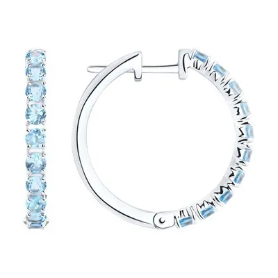 Серьги из серебра с топазами из серебро