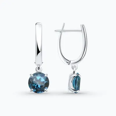 Серьги из серебра с лондон топазами из серебро
