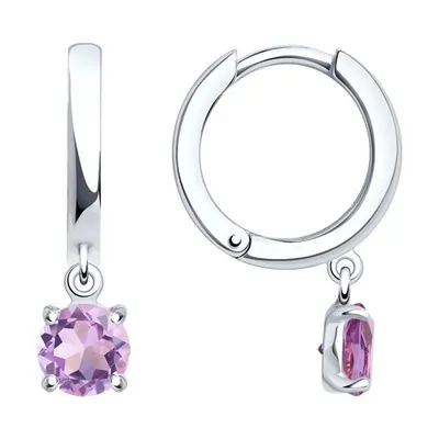 Серьги из серебра с аметистами из серебро
