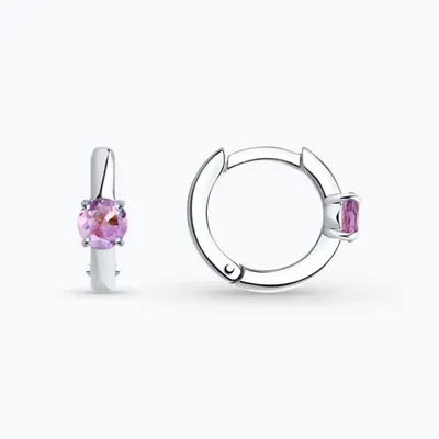 Серьги из серебра с аметистами из серебро