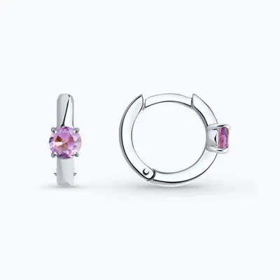 Серьги из серебра с аметистами из серебро