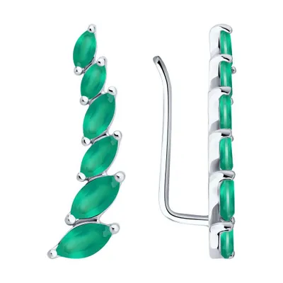 Серьги из серебра с агатами из серебро