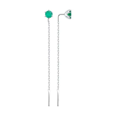 Серьги из серебра с агатами из серебро