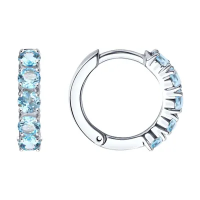 Серьги из серебра с топазами из серебро