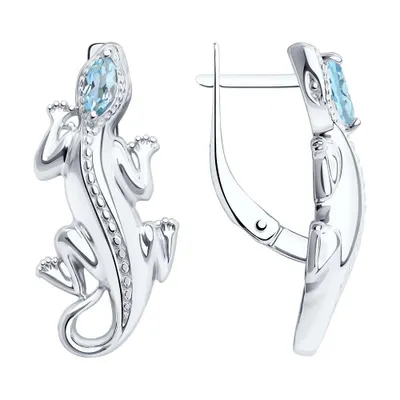 Серьги из серебра с топазами из серебро