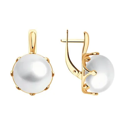 Серьги из золочёного серебра с жемчугом из серебро