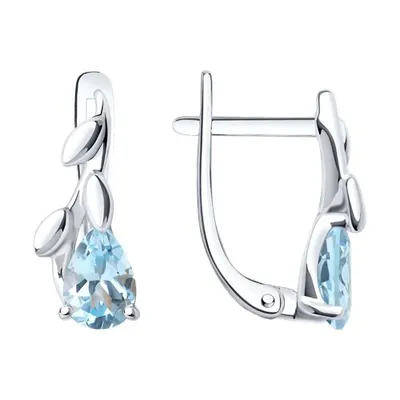 Серьги из серебра с топазами из серебро