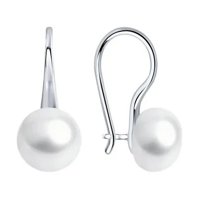 Серьги из серебра с жемчугом из серебро