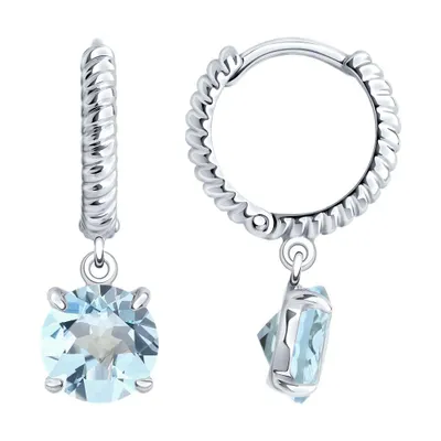Серьги из серебра с топазами из серебро
