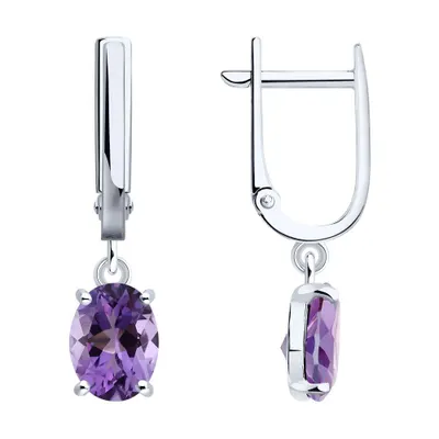 Серьги из серебра с аметистами из серебро