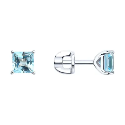 Серьги из серебра с топазами из серебро