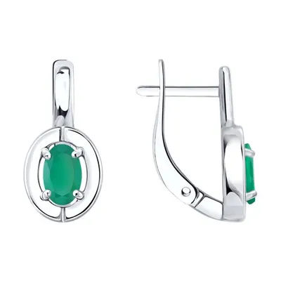 Серьги из серебра с агатами из серебро