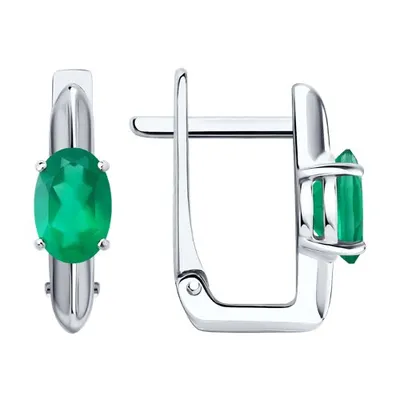 Серьги из серебра с агатами из серебро