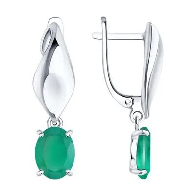 Серьги из серебра с агатами из серебро