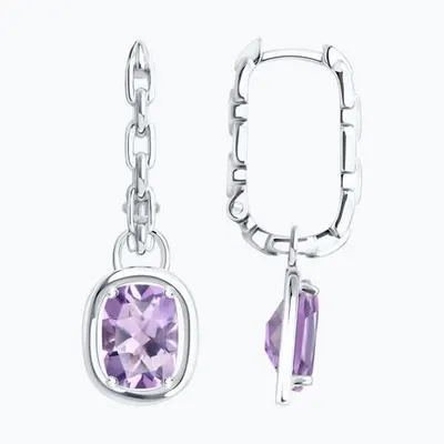 Серьги из серебра с аметистами из серебро