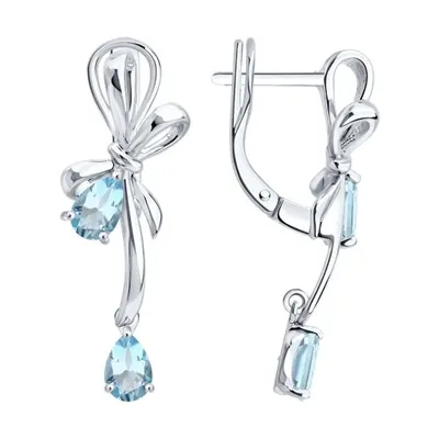Серьги из серебра с топазами из серебро
