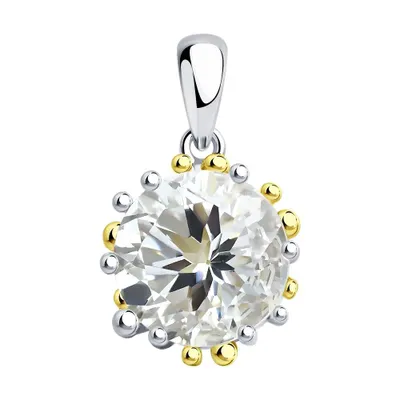 Подвеска из золочёного серебра с горным хрусталем из серебро