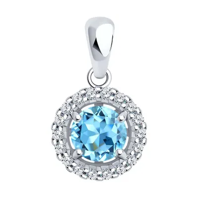 Подвеска из серебра с топазом и фианитами из серебро