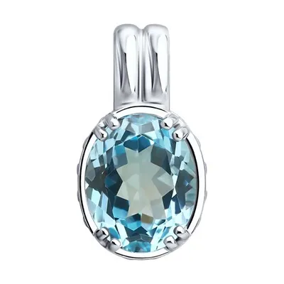 Подвеска из серебра с топазом и фианитами из серебро
