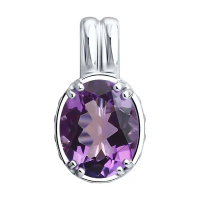 Подвеска из серебра с аметистом и фианитами из серебро