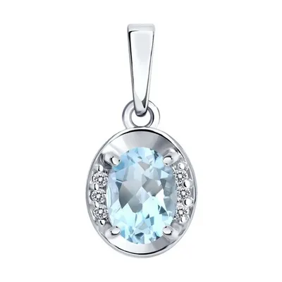 Подвеска из серебра с топазом и фианитами из серебро