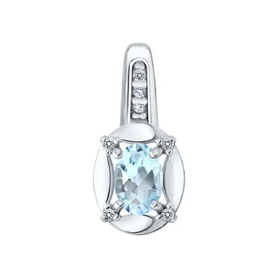 Подвеска из серебра с топазом и фианитами из серебро