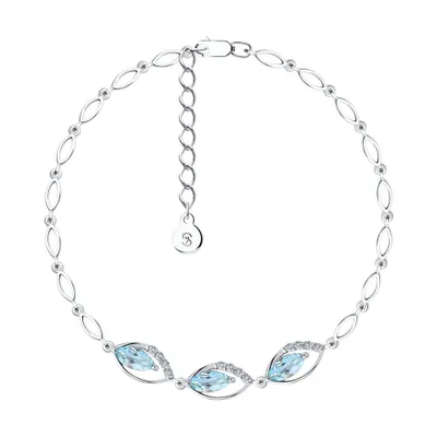 Браслет из серебра с топазами и фианитами из серебро