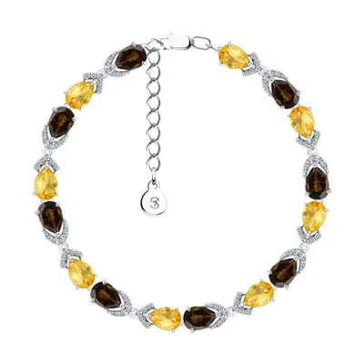 Браслет из серебра с миксом камней из серебро