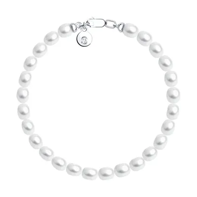 Браслет из серебра с жемчугом из серебро