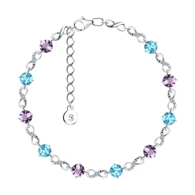 Браслет из серебра с миксом камней из серебро