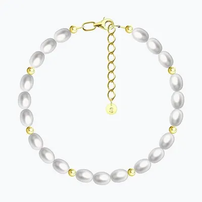 Браслет из золочёного серебра с жемчугом из серебро